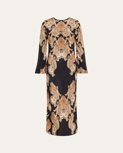 Veronica Beard Lupita Paisley Maxi Dress In Black