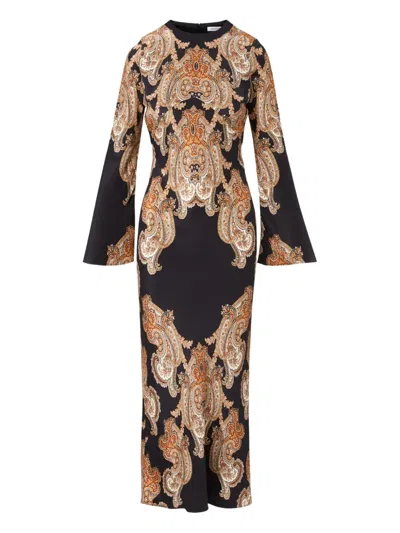 VERONICA BEARD LUPITA PAISLEY-PRINT FLARED DRESS