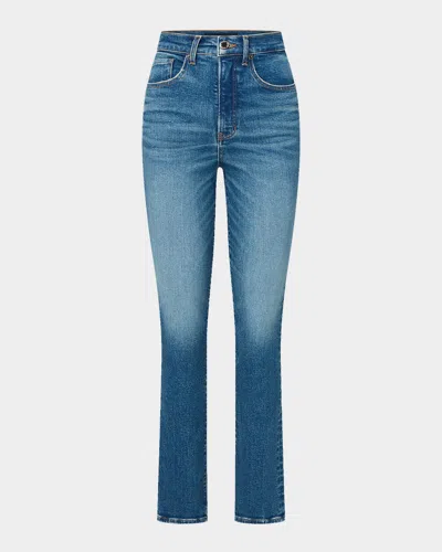 Veronica Beard Lydia Slim Straight Jeans In Animal Print