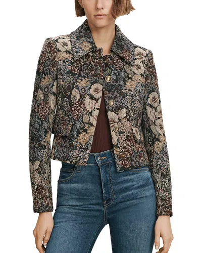 Veronica Beard Mabel Short Jacket In Dark Eggplant Multi