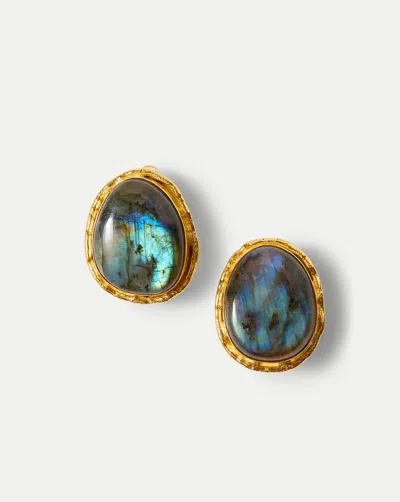 Veronica Beard Macaroon Labradorite Earring In Gold