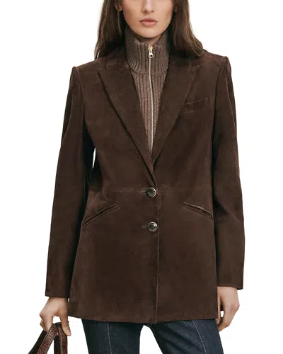 Veronica Beard Maci Suede Dickey Jacket In Brown
