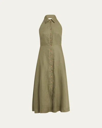 VERONICA BEARD MACKEY BUTTON-FRONT A-LINE DRESS