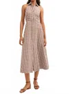 Veronica Beard Mackey Button-front Gingham Midi Dress In Brown
