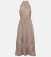 Veronica Beard Mackey Gingham Seersucker Midi Dress