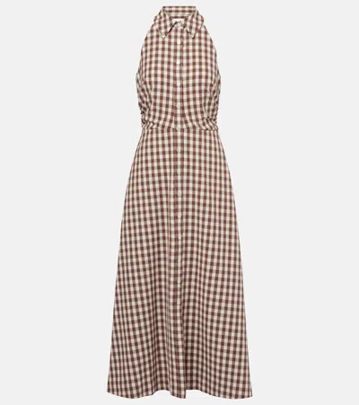 Veronica Beard Mackey Gingham Seersucker Midi Dress