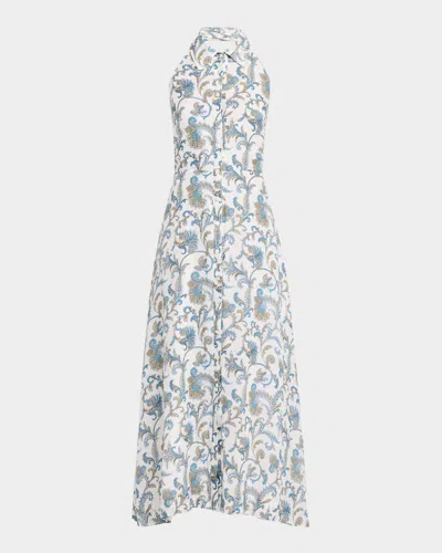 Veronica Beard Mackey Printed Ramie Maxi Dress In Multi