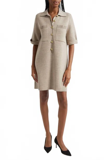 Veronica Beard Madden Knit Dress In Oatmeal Melange In Neutral