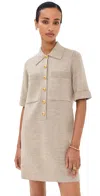 Veronica Beard Madden Merino Wool Mini Shirtdress In Brown