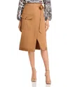 Veronica Beard Madeline Wrap-effect Cotton-blend Midi Skirt In Acorn