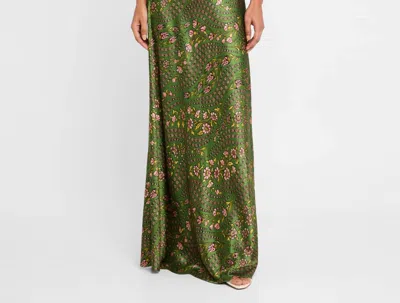 Veronica Beard Madison Floral Silk Slip Dress In Lemongrass