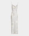 Veronica Beard Madison Stripe Silk Slip Dress In White