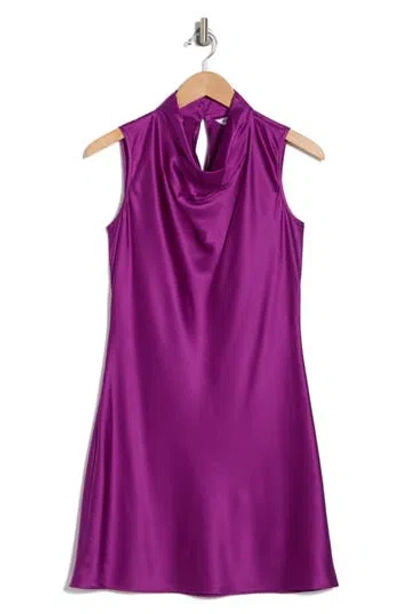 Veronica Beard Maelle Draped Stretch Silk Minidress In Dark Violet