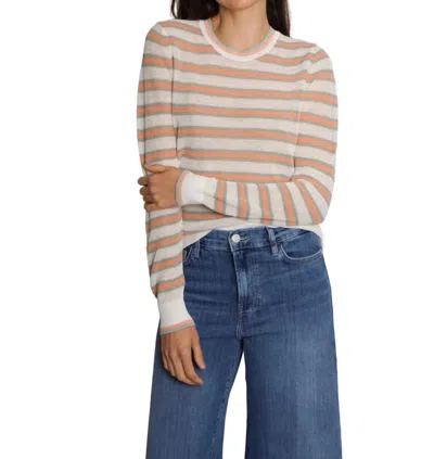Veronica Beard Magellen Striped Linen-blend Sweater In Off-white
