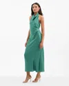 Veronica Beard Maggie Printed Halter Maxi Dress In Green