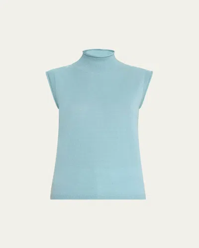 Veronica Beard Mahalia Sleeveless Cashmere Pullover In Sea Glass