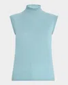Shop Veronica Beard Mahalia Sleeveless Cashmere Pullover In Sea Glass