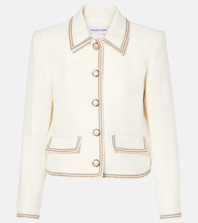 Veronica Beard Makayla Cotton-blend Tweed Jacket In White