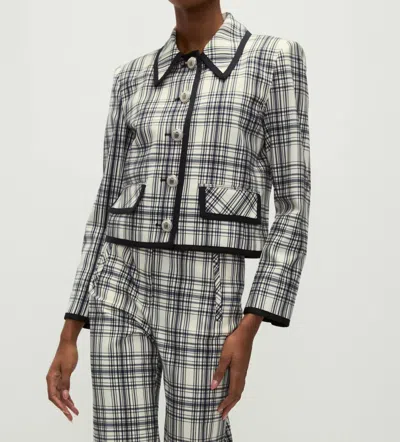 VERONICA BEARD MAKAYLA JACKET IN IVORY / NAVY