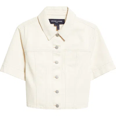 Veronica Beard Malcolm Short Sleeve Denim Jacket In Neutral