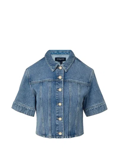 VERONICA BEARD MALCOM SHORT-SLEEVE DENIM JACKET