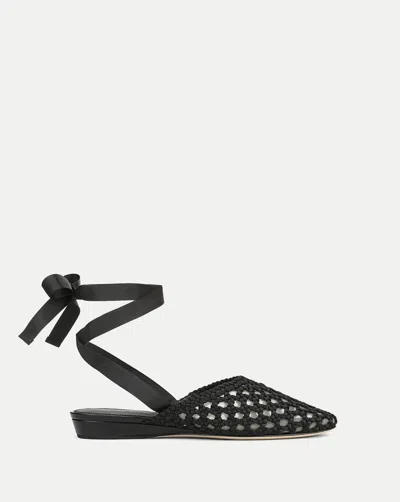 Veronica Beard Malia Woven Satin Mule In Black