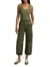 Veronica Beard Mandy Cotton Crop Parachute Pants In Army In Green