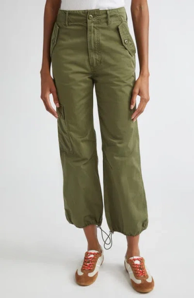 Veronica Beard Mandy Cotton Parachute Pants In Green