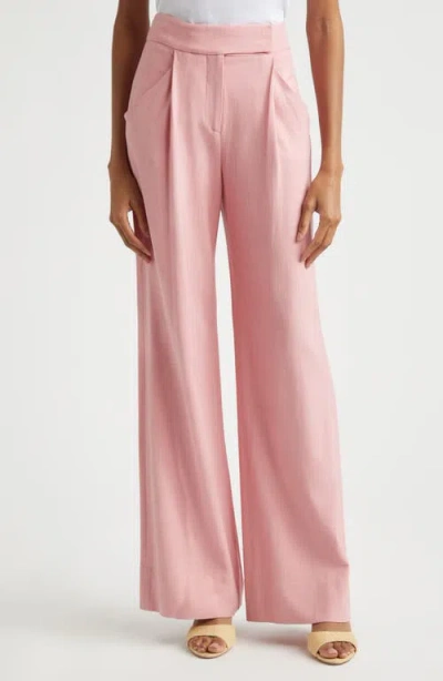 Veronica Beard Marbeau High Waist Wide Leg Pants In Pink