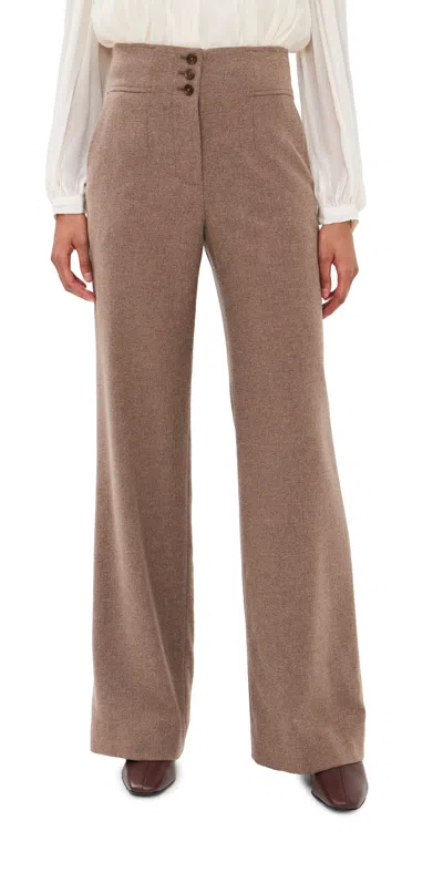 Veronica Beard Marbeau Pants Lichen Melange In Brown