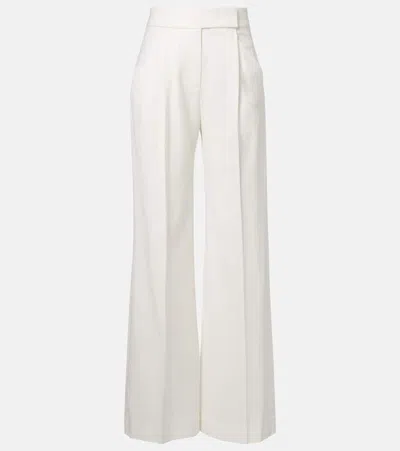 Veronica Beard Marbeau Pleated Wide-leg Pants In White