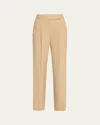 Veronica Beard Cruz Stretch-linen Pant In Stone Khaki In Stone Khaki