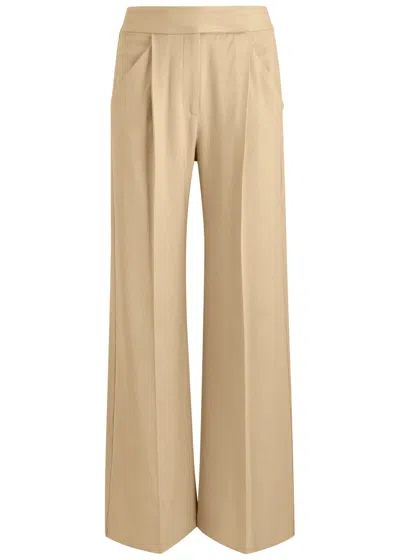 Veronica Beard Marbeau Wide-leg Woven Trousers In Stone