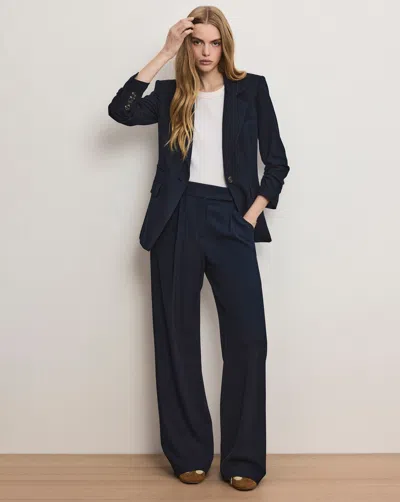 Veronica Beard Marbeau Wide-leg Pant In Blue