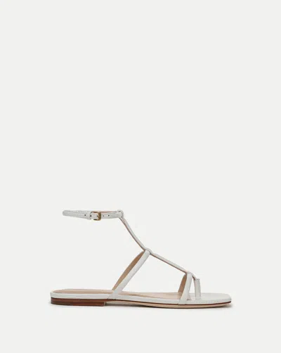 Veronica Beard Marbella Lizard-embossed Sandal In Nude
