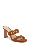 Veronica Beard Margaux Suede Buckle Sandal In Caramel