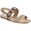Veronica Beard Marian Beaded Flat Sandal In Neutral