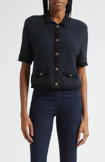Veronica Beard Marie Two Tone Cardigan In Blue