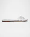 Veronica Beard Maris Jelly Flat Sandals In Clear/silver