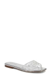 Veronica Beard Maris Jelly Slide Sandal In Clear/silver