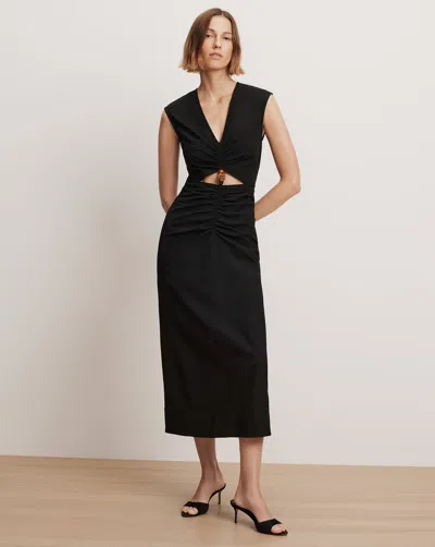 Veronica Beard Marisabel Cutout Crepe Midi Dress In Black