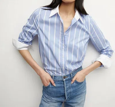 Veronica Beard Marisol Shirt In Hydrangea White In Hydrangea/white