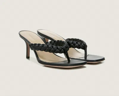 Veronica Beard Marissa Kitten-heel Braided Sandal In Black