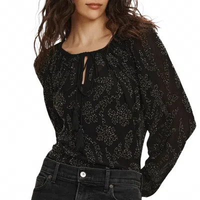 Veronica Beard Marlena Beaded Blouse In Black