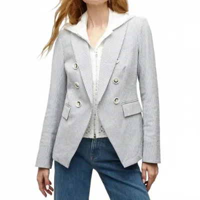 Veronica Beard Marlo Eyelet Hoodie Dickie In White In Brown