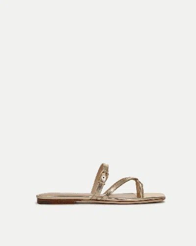 Veronica Beard Marthe Metallic Leather Sandal In Gold