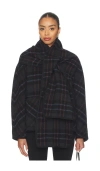 Veronica Beard Martine Plaid Wool Blend Dickey Scarf Coat In Multi