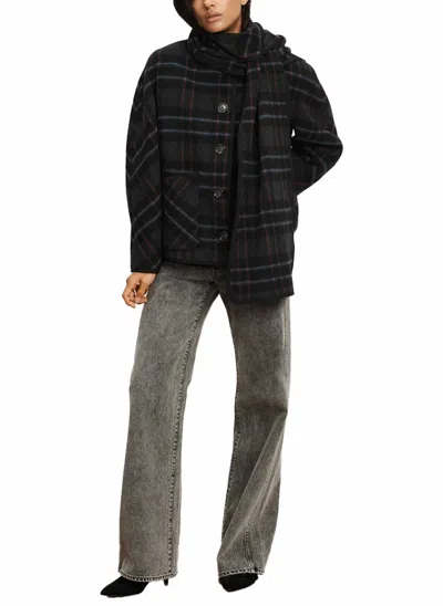 Veronica Beard Martine Dickey Scarf Coat In Black In Multi