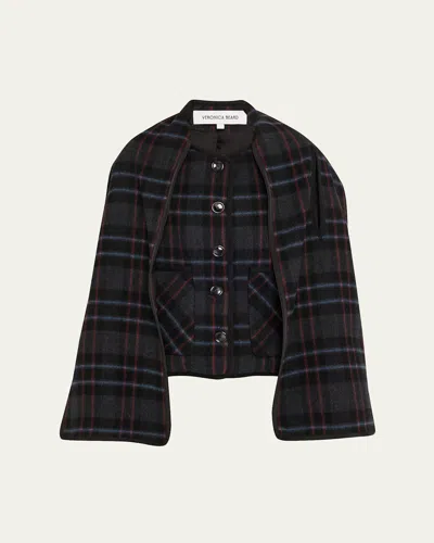 Veronica Beard Martine Dickey Scarf Coat In Multi