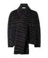 Veronica Beard Martine Plaid Wool Blend Dickey Scarf Coat In Multi